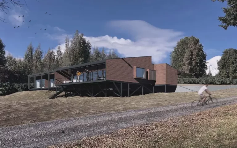 Render de la Casa La Reserva en venta con vista al Lago Villarrica - Proyecto Vista Magna